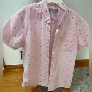 Pink flamingo dress shirt